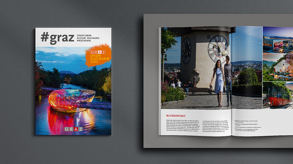 Graz Tourismus Broschüre, Kulturjahr 2020, analog und digital