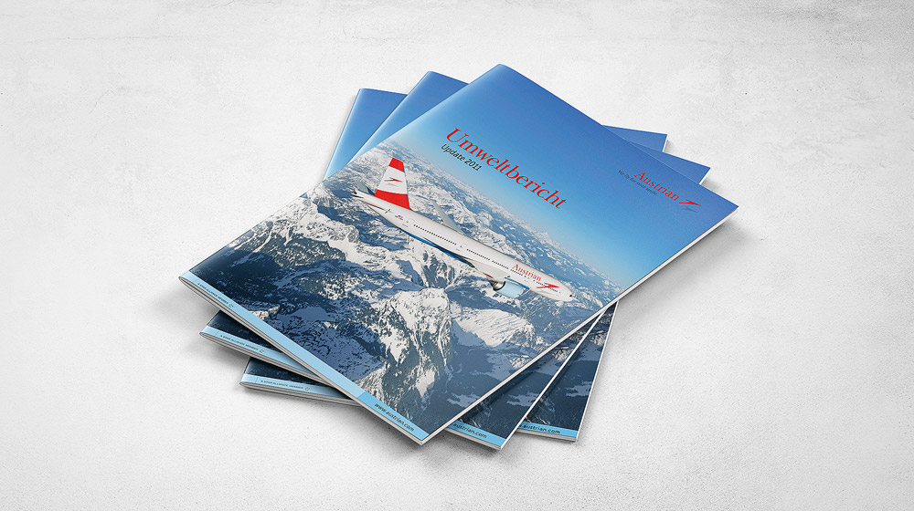 Austrian Airlines Umweltbroschüre, gedruckt